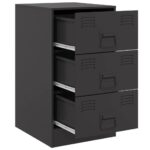 Table de chevet noir 34,5x39x62 cm acier – Image 5