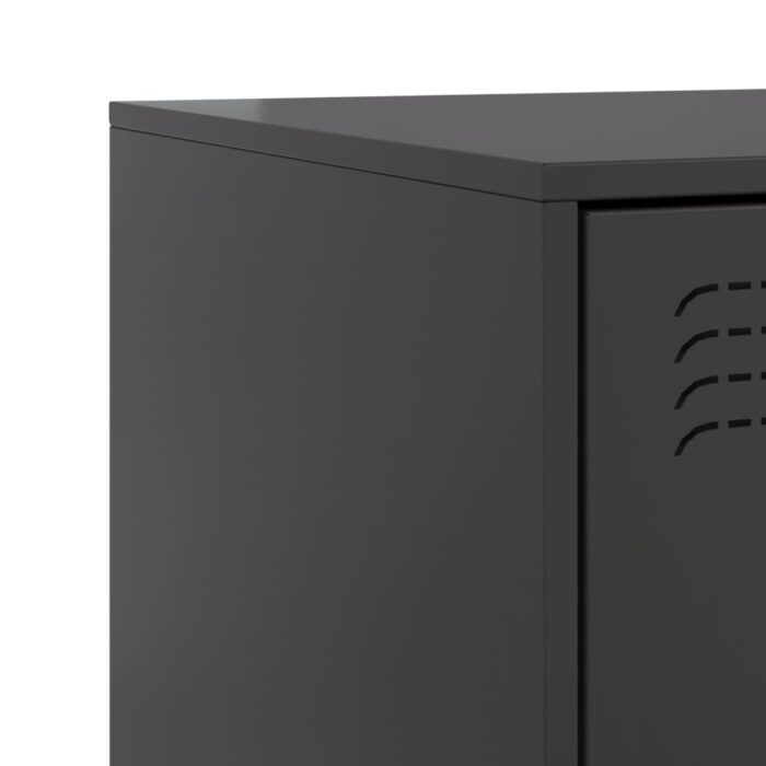 Table de chevet noir 34,5x39x62 cm acier – Image 8