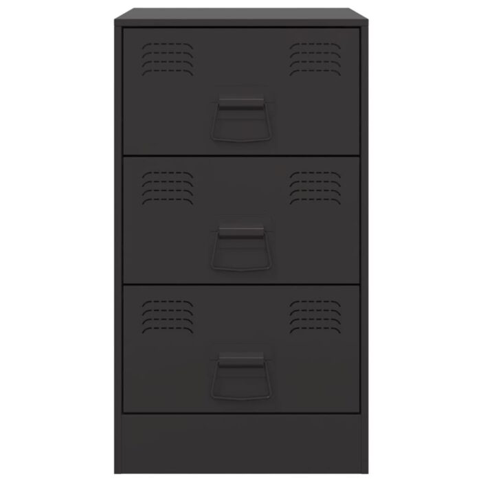 Tables de chevet 2 pcs noir 34,5x39x62 cm acier – Image 3