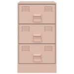 Table de chevet rose 34,5x39x62 cm acier – Image 4