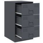 Tables de chevet 2 pcs anthracite 34,5x39x62 cm acier – Image 5