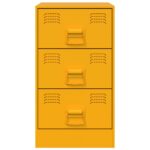 Table de chevet jaune moutarde 34,5x39x62 cm acier – Image 4