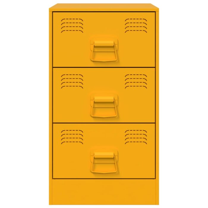 Table de chevet jaune moutarde 34,5x39x62 cm acier – Image 4