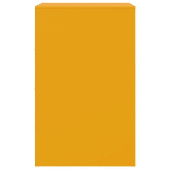Table de chevet jaune moutarde 34,5x39x62 cm acier – Image 6