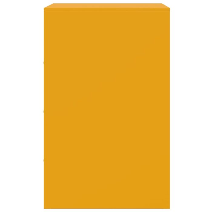 Tables de chevet 2 pcs jaune moutarde 34,5x39x62 cm acier – Image 5