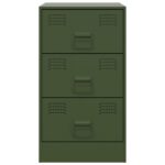 Table de chevet vert olive 34,5x39x62 cm acier – Image 4