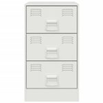 Table de chevet blanc 34,5x39x62 cm acier – Image 4