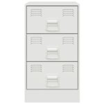 Tables de chevet 2 pcs blanc 34,5x39x62 cm acier – Image 3