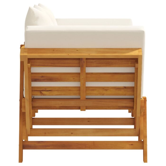 Banc de jardin avec coussins 2 en 1 bois d'acacia massif – Image 4