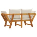Banc de jardin avec coussins 2 en 1 bois d'acacia massif – Image 5