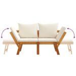 Banc de jardin avec coussins 2 en 1 bois d'acacia massif – Image 6