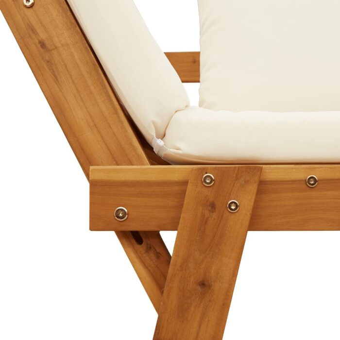 Banc de jardin avec coussins 2 en 1 bois d'acacia massif – Image 7