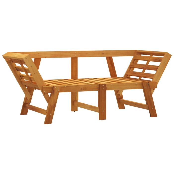 Banc de jardin avec coussins 2 en 1 bois d'acacia massif – Image 3