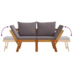 Banc de jardin avec coussins 2 en 1 bois d'acacia massif – Image 6