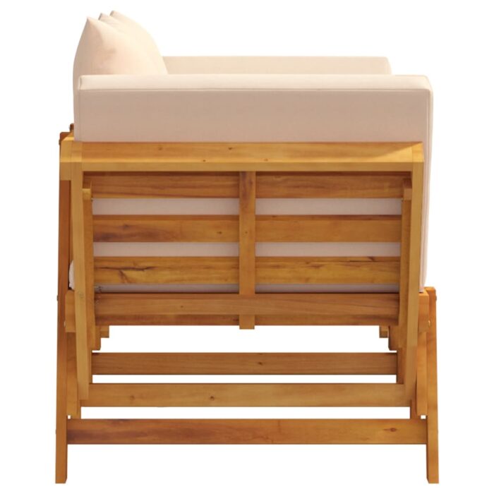 Banc de jardin avec coussins 2 en 1 bois d'acacia massif – Image 4