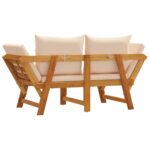 Banc de jardin avec coussins 2 en 1 bois d'acacia massif – Image 5