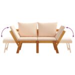 Banc de jardin avec coussins 2 en 1 bois d'acacia massif – Image 6