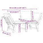 Banc de jardin avec coussins 2 en 1 bois d'acacia massif – Image 8