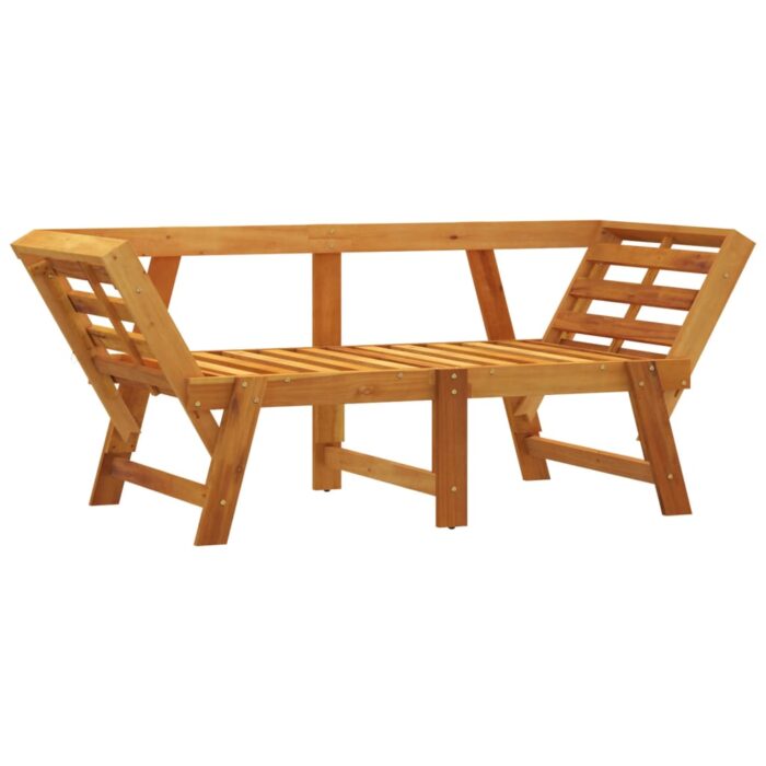 Banc de jardin avec coussins 2 en 1 bois d'acacia massif – Image 3