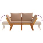 Banc de jardin avec coussins 2 en 1 bois d'acacia massif – Image 6