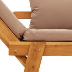 Banc de jardin avec coussins 2 en 1 bois d'acacia massif – Image 7