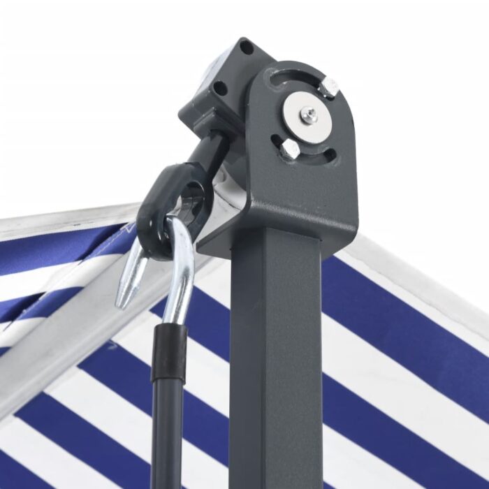 Auvent autoportant bleu et blanc 500x300 cm tissu et acier – Image 6