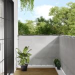 Écran de balcon gris clair 120x800 cm 100% polyester oxford