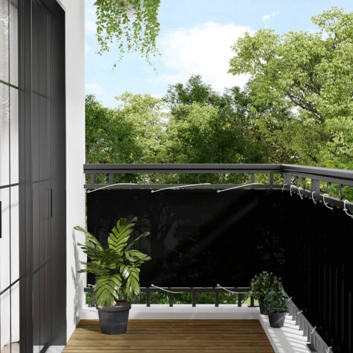 VXL8721012435544_m_en_hd_1.jpg Écran de balcon noir 75x800 cm 100% polyester oxford – Image 1