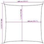 Voile d'ombrage sable 4x4 m 100 % polyester oxford – Image 8