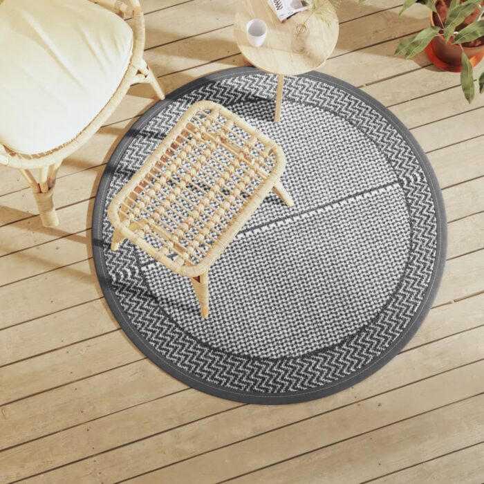 Tapis d'extérieur ARAKIL gris Ø120 cm PP – Image 1