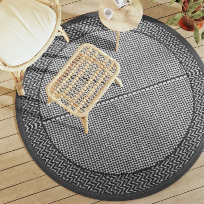 Tapis d'extérieur ARAKIL gris Ø160 cm PP – Image 1