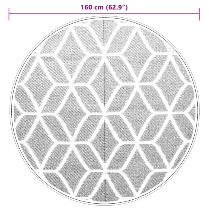Tapis d'extérieur ARAKIL gris Ø160 cm PP – Image 4