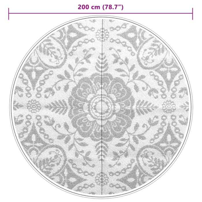 Tapis d'extérieur ARAKIL gris clair Ø200 cm PP – Image 4