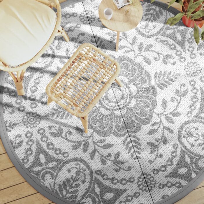 Tapis d'extérieur ARAKIL gris clair Ø200 cm PP – Image 1