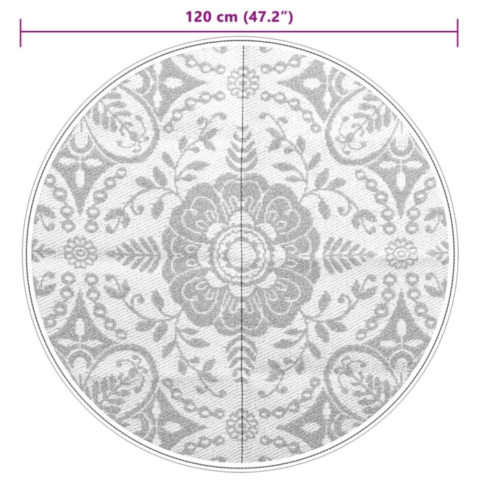 Tapis d'extérieur ARAKIL bleu azuré Ø120 cm PP – Image 4