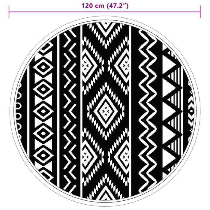 Tapis d'extérieur ARAKIL noir Ø120 cm PP – Image 4