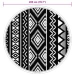Tapis d'extérieur ARAKIL noir Ø200 cm PP – Image 4