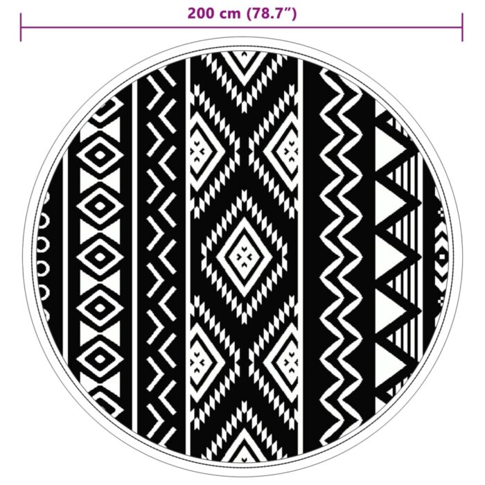 Tapis d'extérieur ARAKIL noir Ø200 cm PP – Image 4