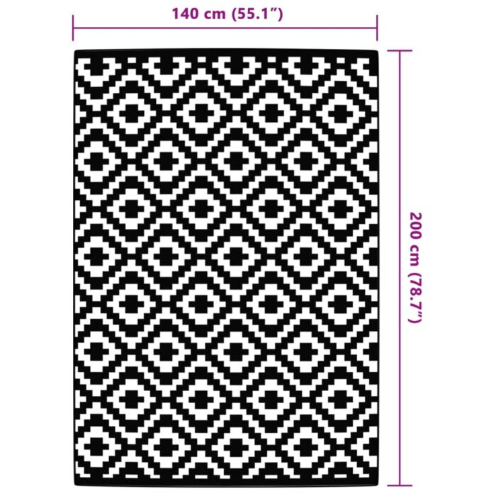 Tapis d'extérieur ARAKIL gris 140 x 200 cm PP – Image 4