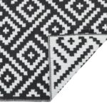 Tapis d'extérieur ARAKIL Blanc et noir 120x180 cm PP – Image 3