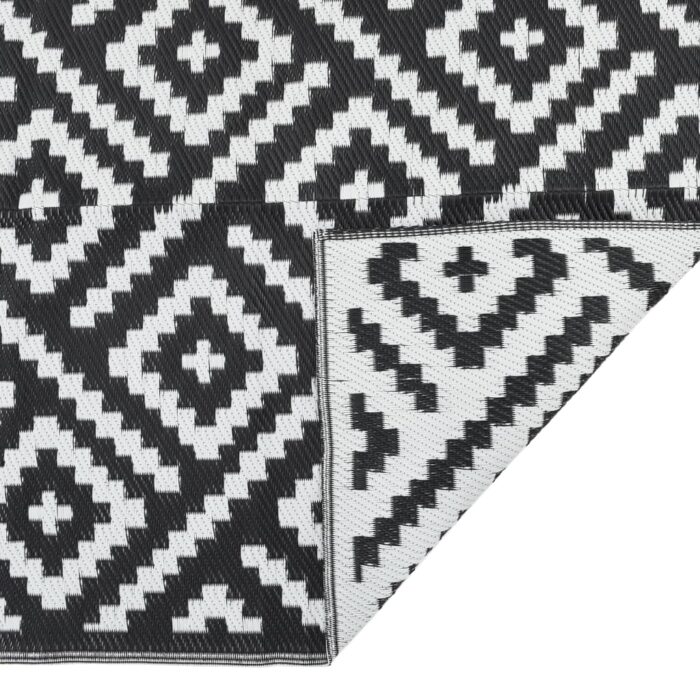 Tapis d'extérieur ARAKIL Blanc et noir 120x180 cm PP – Image 3