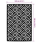 Tapis d'extérieur ARAKIL Blanc et noir 120x180 cm PP – Image 4