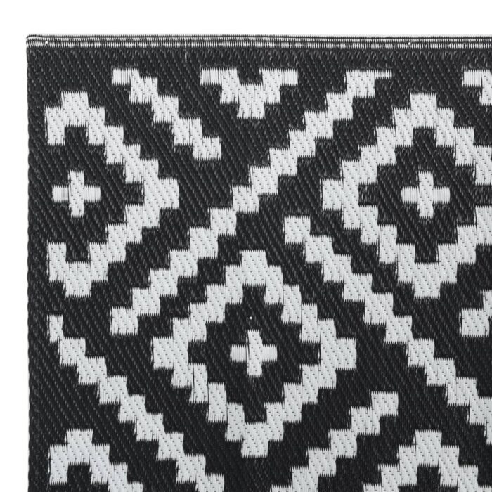 Tapis d'extérieur ARAKIL Blanc et noir 160x230 cm PP – Image 2