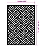 Tapis d'extérieur ARAKIL Blanc et noir 160x230 cm PP – Image 4