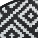 Tapis d'extérieur ARAKIL blanc et noir Ø120 cm PP – Image 3