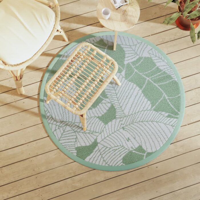 Tapis d'extérieur ARAKIL vert Ø120 cm PP – Image 1