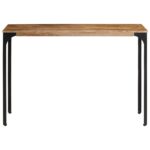 Table console marron 110x35x76cm bois massif de manguier et fer – Image 3
