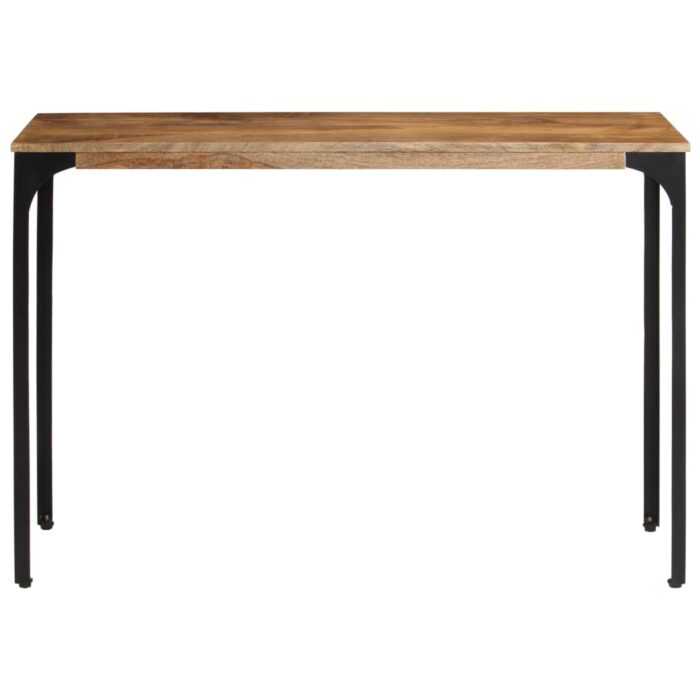 Table console marron 110x35x76cm bois massif de manguier et fer – Image 3