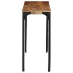 Table console marron 110x35x76cm bois massif de manguier et fer – Image 4