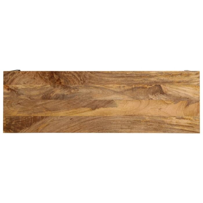 Table console marron 110x35x76cm bois massif de manguier et fer – Image 5
